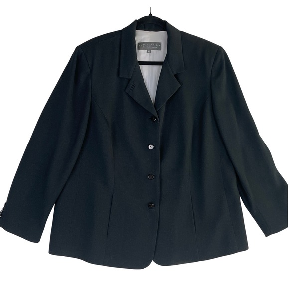 Alex Garfield Marks Blazer Jacket Black Size 16 Career Business Office - Picture 2 of 8